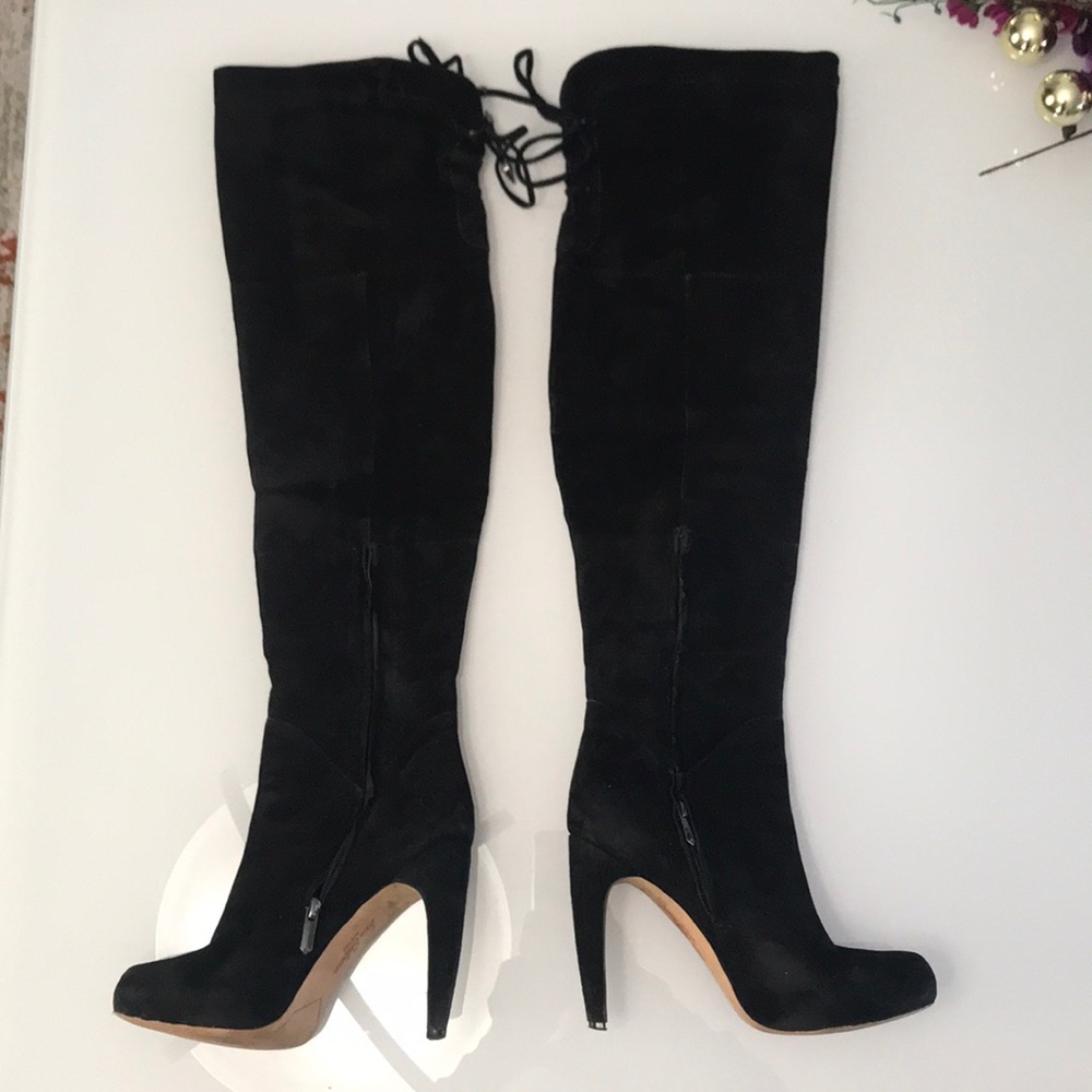 Sam Edelman Black Over-the-Knee Suede High-Heel Boots